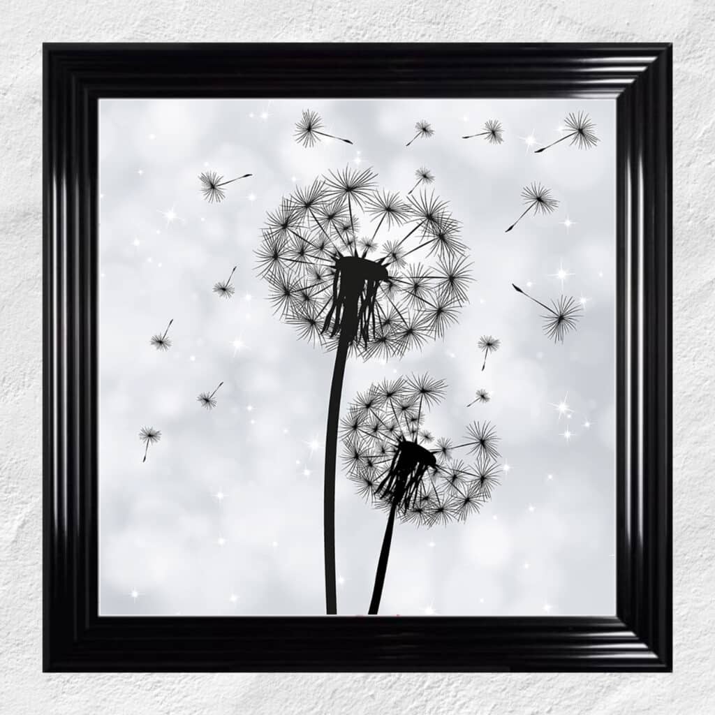 Dandelions Blowing In the Wind - Framed Wall Art