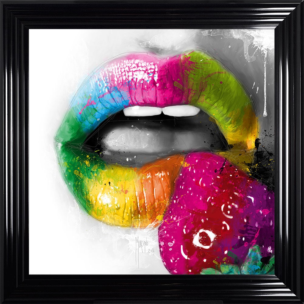 8585-MUR-STRAWB-BLK Fruity Kiss Framed Picture by Patrice Murciano - Image 1