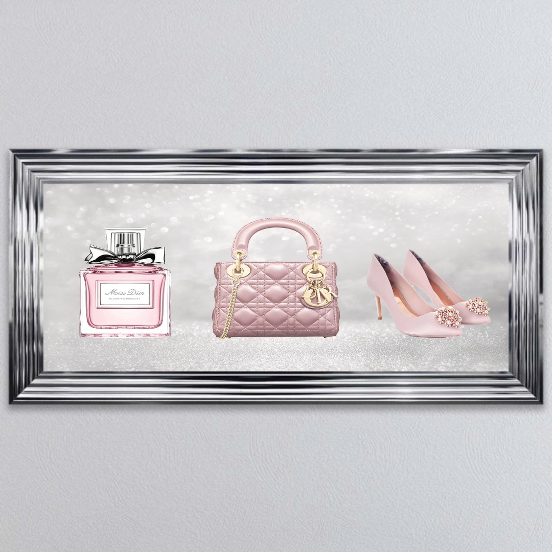 Untitled - 2023-09-26T082455.110 Miss Dior Perfume, Handbag and Shoe - Framed wall art