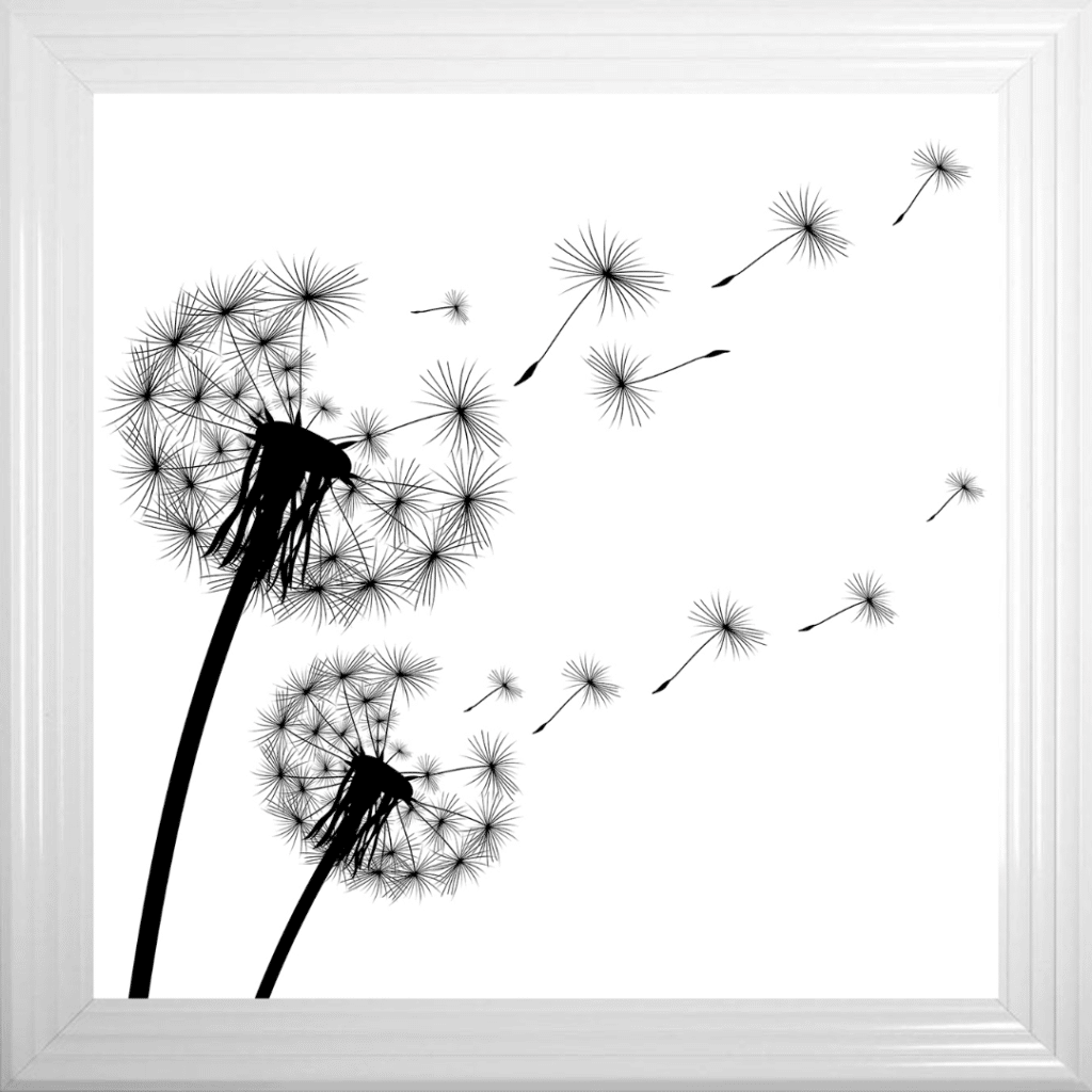 Dandelions Blowing Right In the Wind - Framed Wall Art