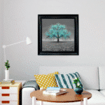 Teal Cherry Tree - Framed Wall Art for Living Rooms - Image 4