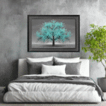 Teal Cherry Tree - Framed Wall Art for Living Rooms - Image 2