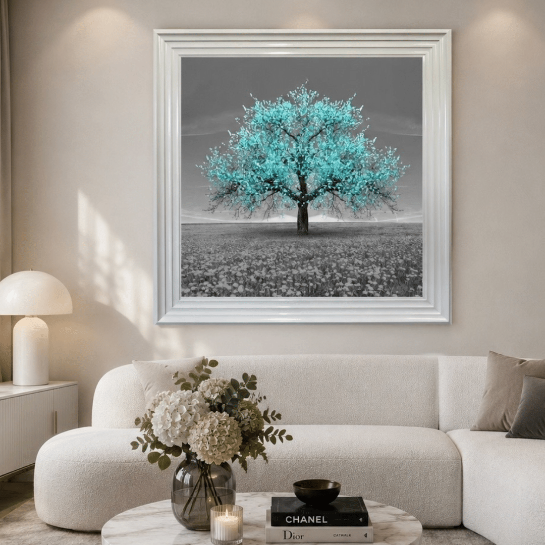 Untitled - August 15, 2026 at 14.34.39 - 2026-08-25T085646.715 Teal Cherry Tree - Framed Wall Art for Living Rooms