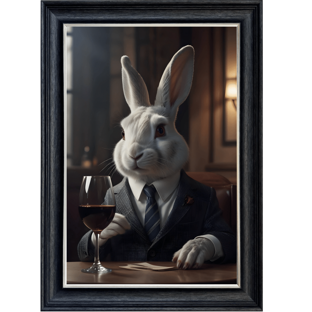 Untitled - 2024-07-27T171047.643 Rabbit in Suit - Framed Animal Wall Art