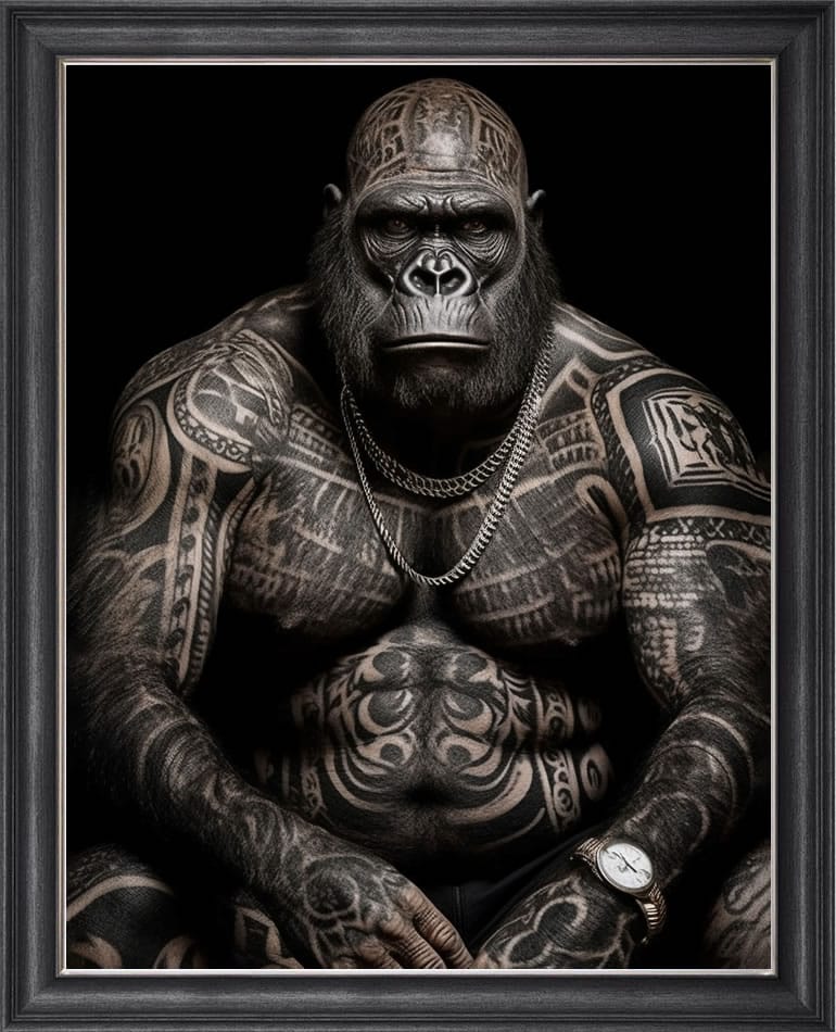 Tattooed Boss - Framed Animal Wall Art