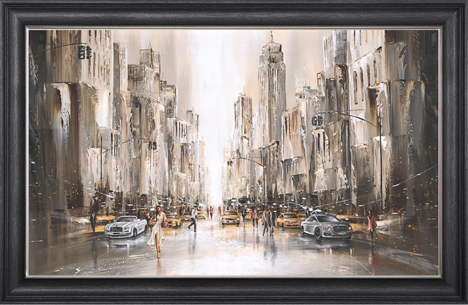 CITIK-S1-09 CITY LIFE NEW YORK charcoal frame City Life in New York - Framed Wall Art