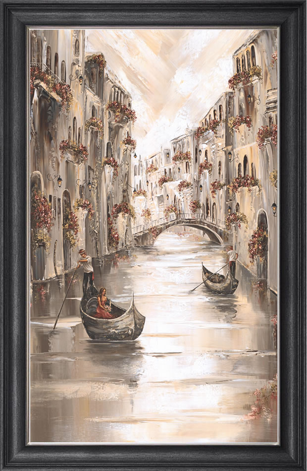 CITIK-S1-20 PRETTY PEACE VENICE CHARM grey frame Peace and Charm of Venice - Framed Wall Art