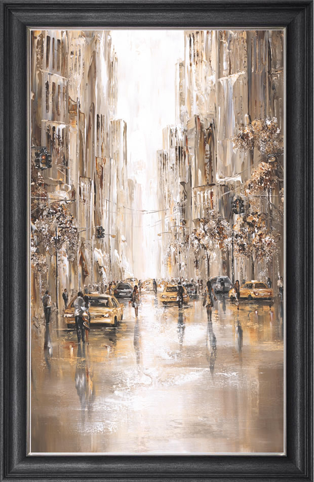 CITIK-S1-21 CITY VIBES NEW YORK grey frame City Vibes in New York - Framed Wall Art