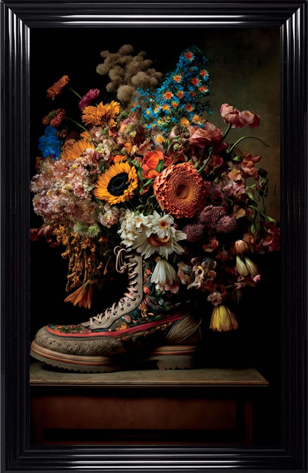 Prada Hi-top Boot Floral Wall Art
