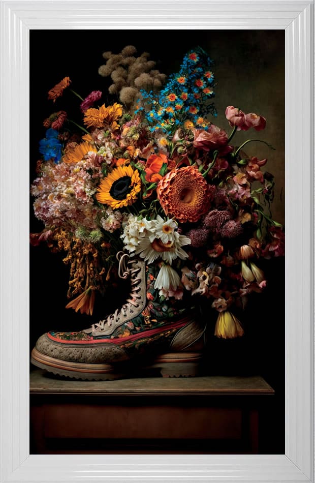 Prada Hi-top Boot Floral Wall Art