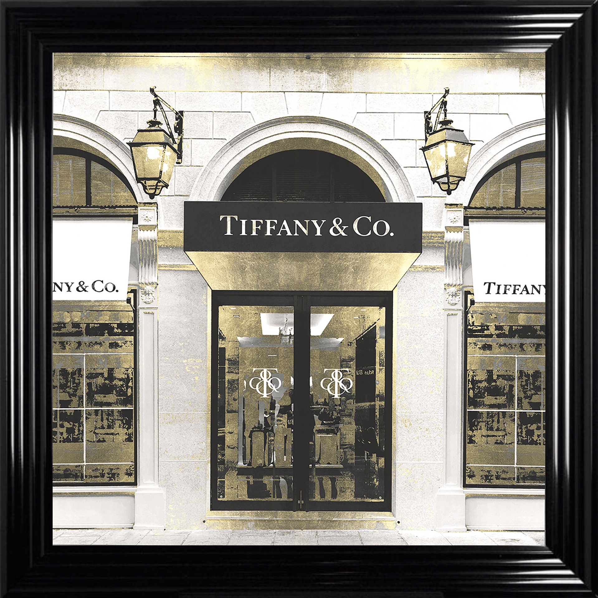 Untitled-4 (83) Tiffany & Co Shop Front with Gold Background - Wall Art