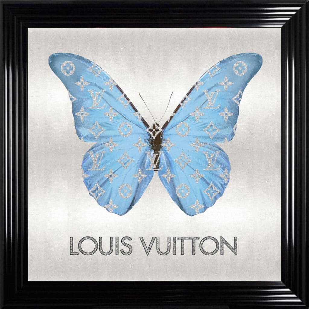 Louis Vuitton Tiffany Blue Butterfly - Framed Wall Art