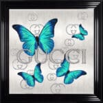 Gucci Emerald Green Butterflies - Framed Wall Art