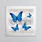 Gucci Royal Blue Butterflies - Framed Wall Art