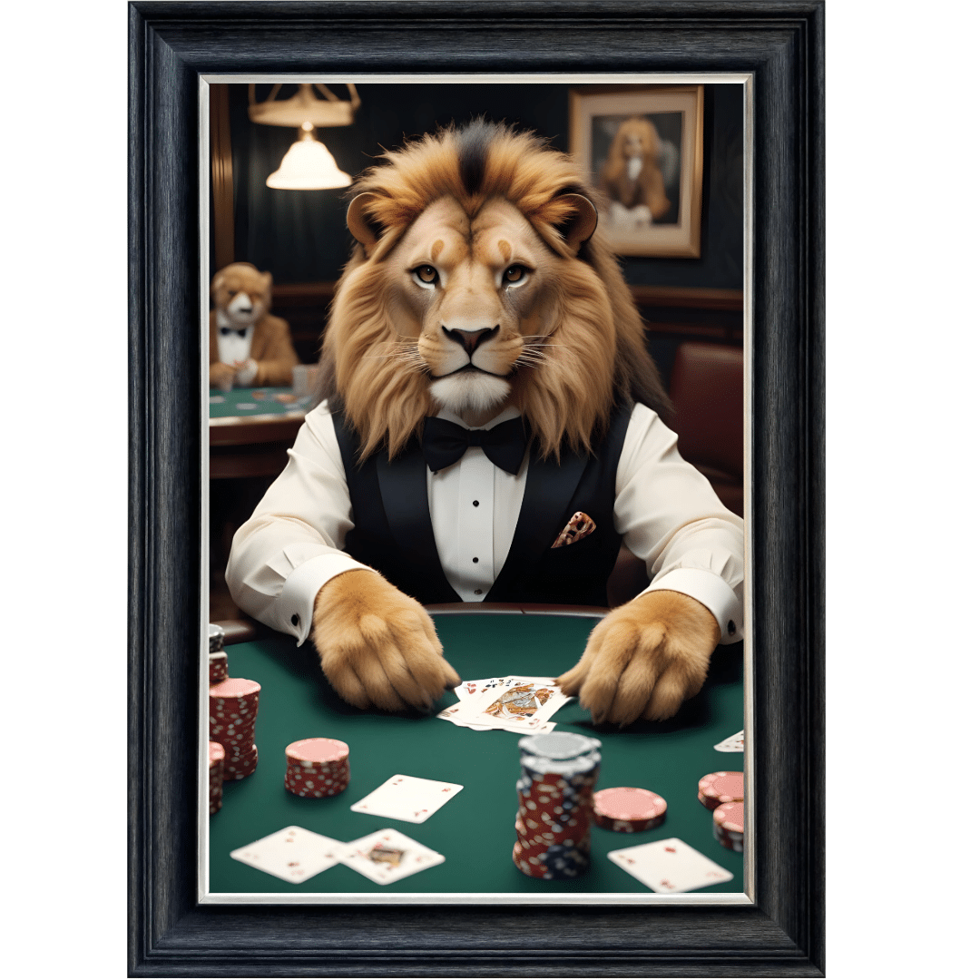 Untitled - 2024-07-27T170926.324 Casino Lion King - Framed Animal Wall Art