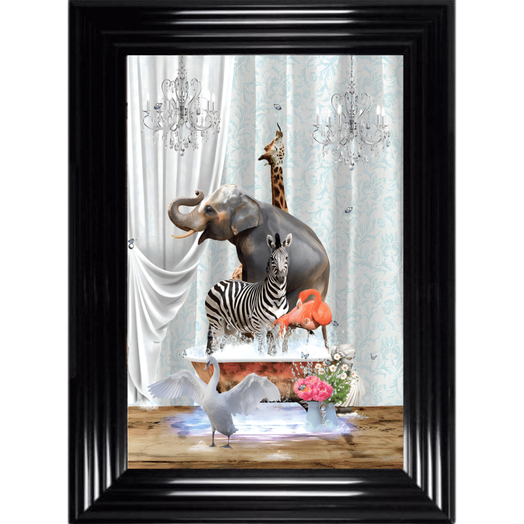 ZOO in the Bath - Framed Picture
