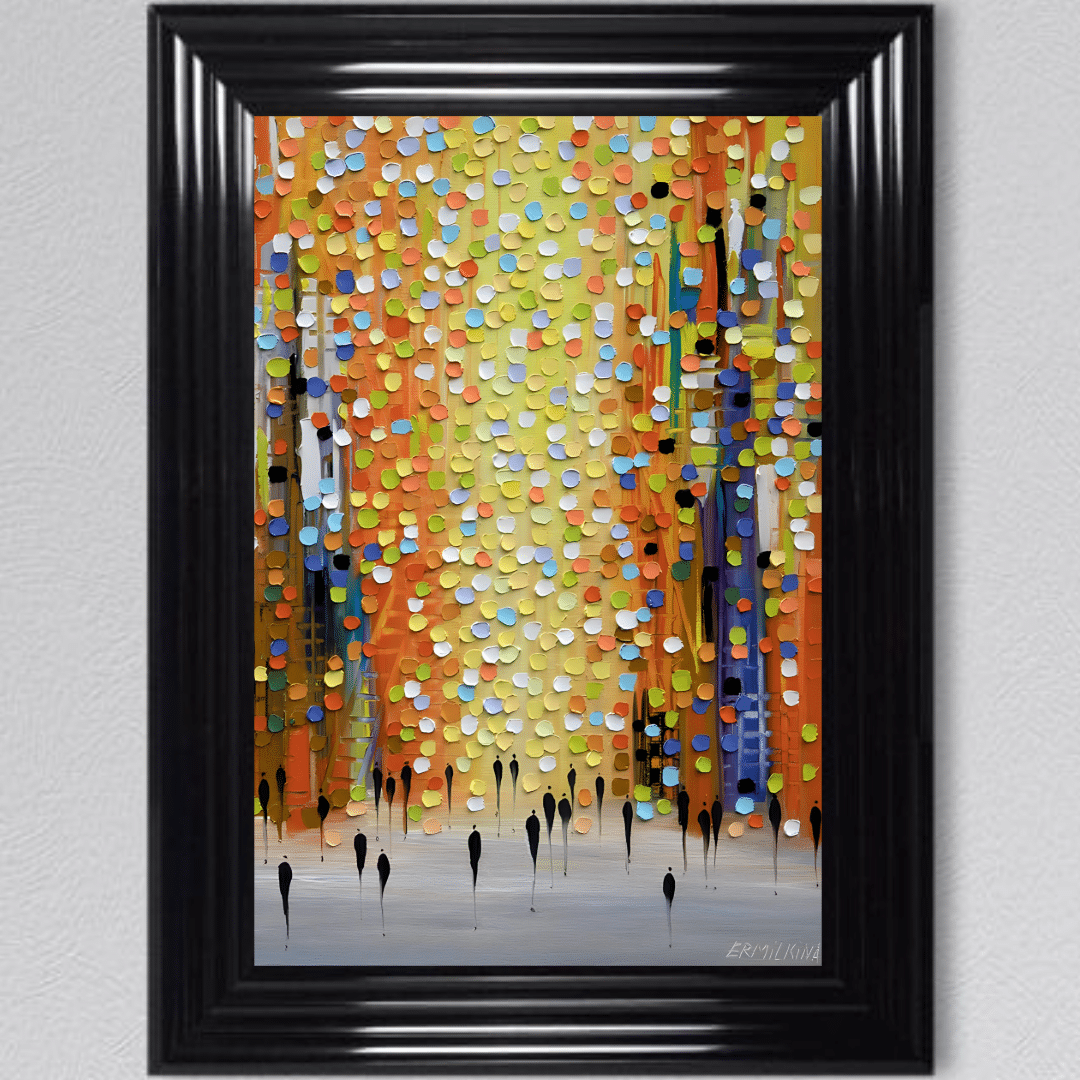 Untitled (49) Walking through the Orange Sunset- Framed Wall Art