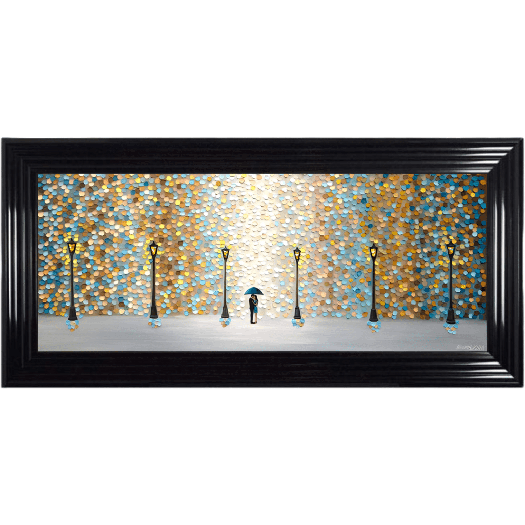 Kiss under the Golden Rain - Framed Wall Art