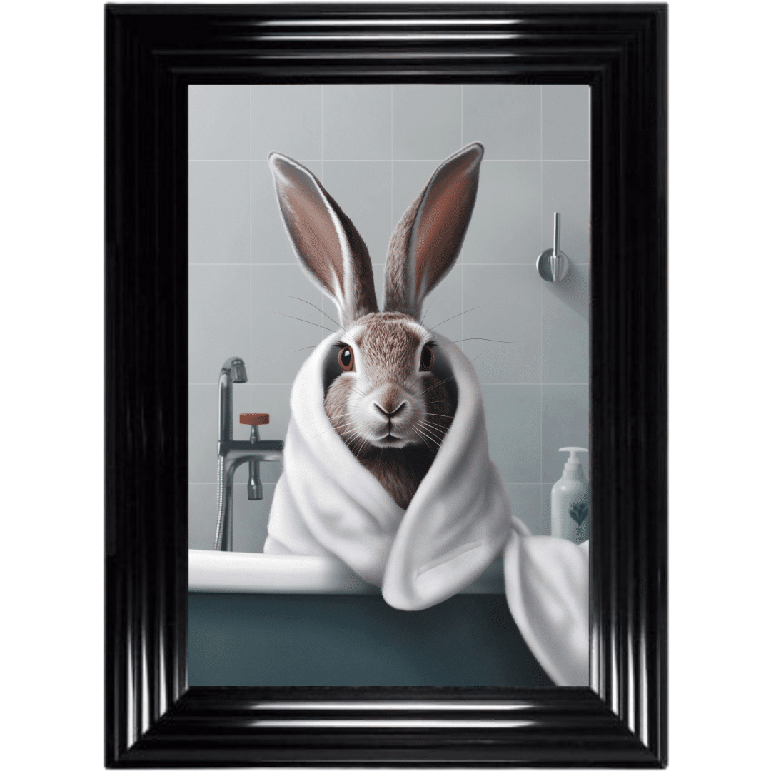 Untitled (6) Rabbit in the Bath - Framed Picture