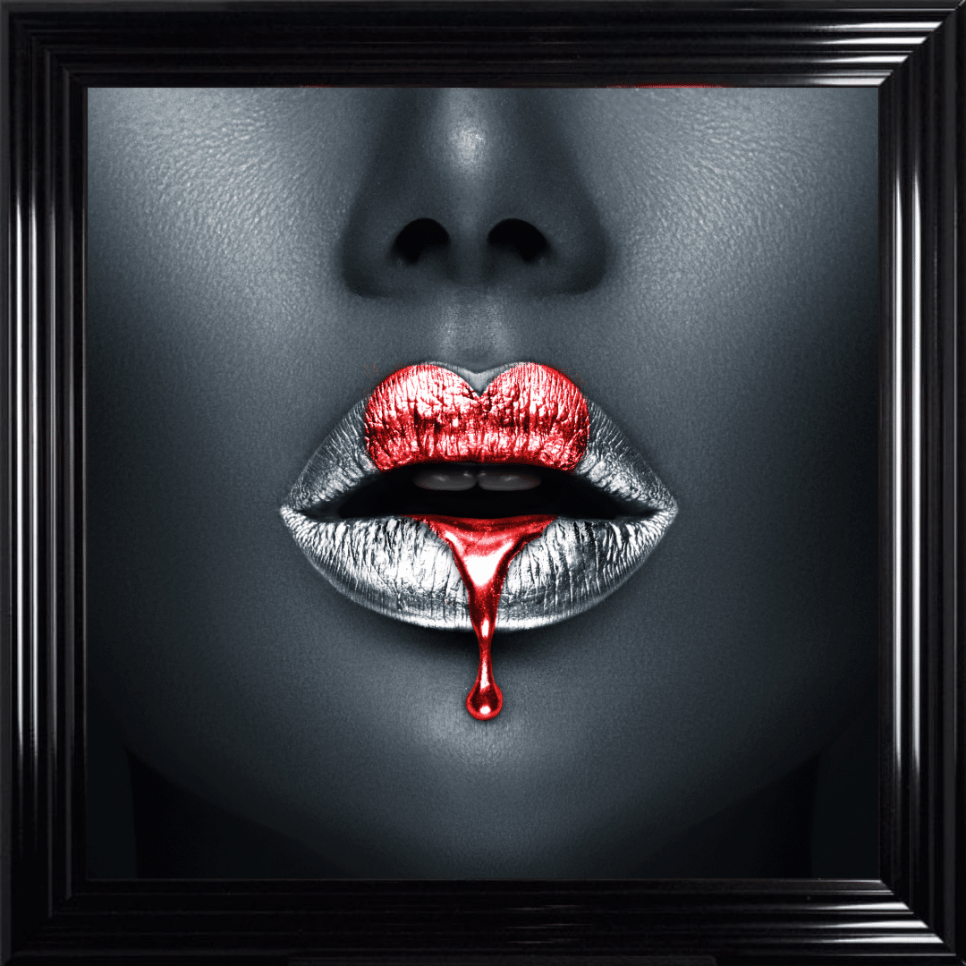 Untitled (67) Loveheart Lips - Framed wall art