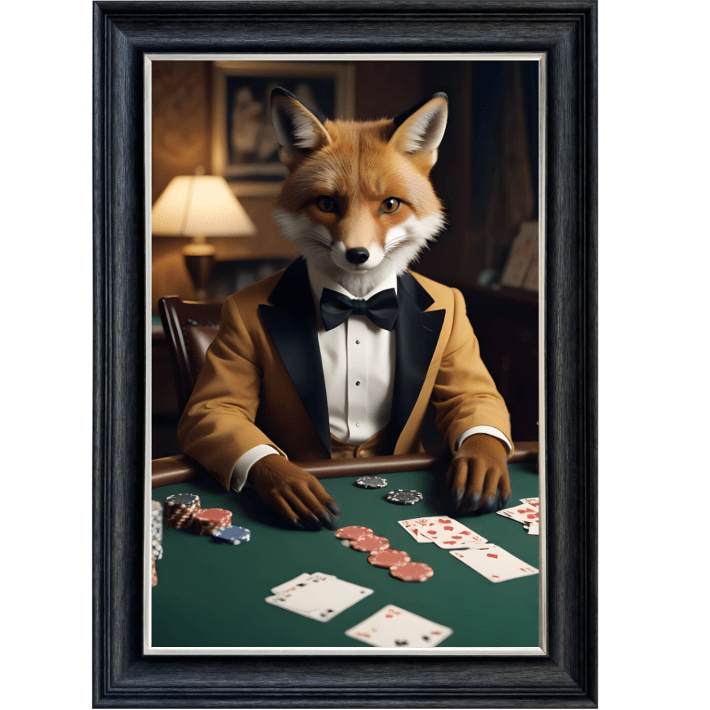 Casino Fox - Framed Animal Wall Art