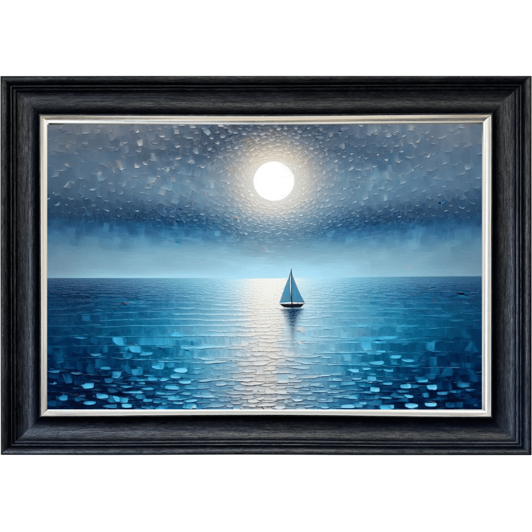 Untitled (59) Moonlight Sailing - Framed Wall Art