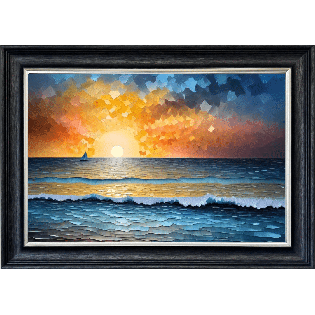 Untitled (66) Sunset Sailing - Framed Wall Art