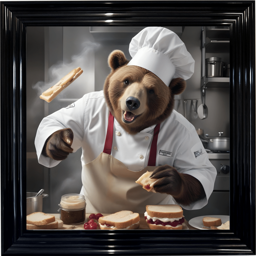Untitled (15) Picnic the Bear Chef - Wall Art