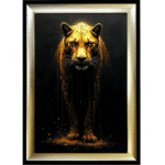 Black and Gold Leopard - Framed Animal Wall Art