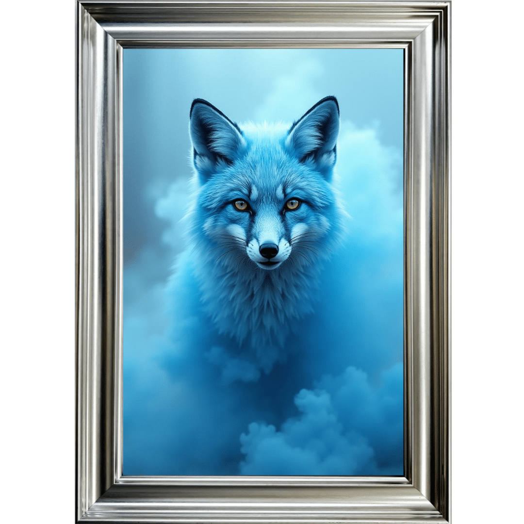 Untitled - 2025-01-30T105803.836 Fox in the Blue mist - Framed Animal Wall Art