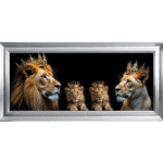 Royal Lion Family 2 Boy Cubs - Framed Wall Art