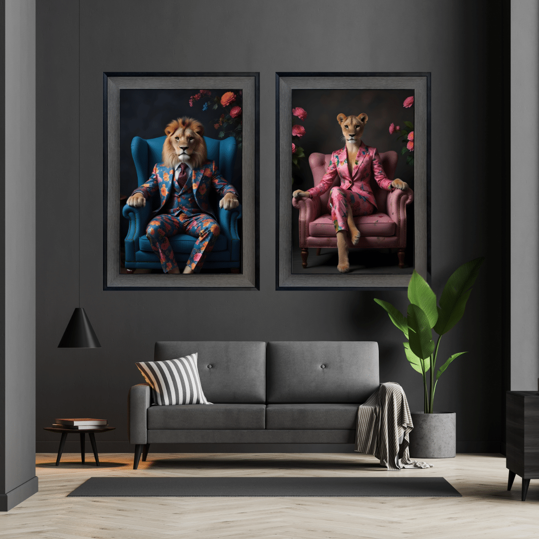 Animals in Suits Framed Wall Art