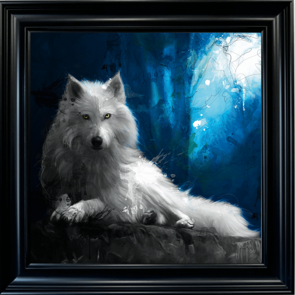 White Wolf Framed Picture by Patrice Murciano