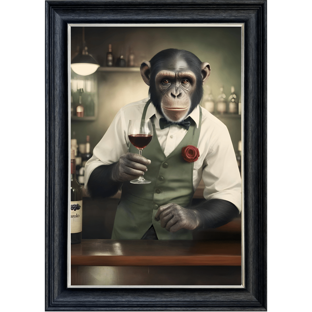 Untitled - 2025-08-05T122621.471 Monkey Barman - Framed Animal Wall Art