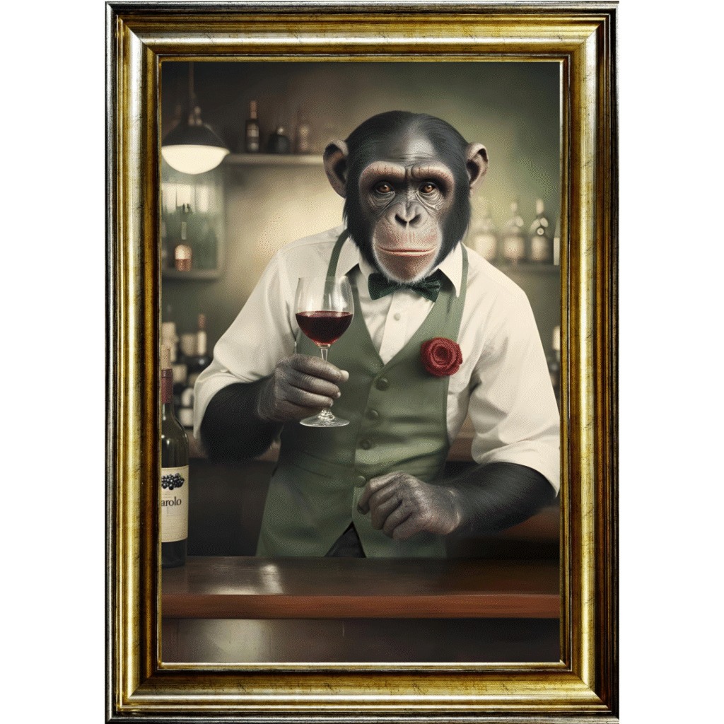 Monkey Barman - Framed Animal Wall Art v