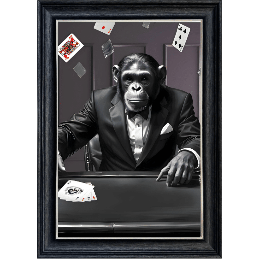 Untitled - 2025-08-05T123220.388 Texas Hold'em Monkey - Framed Animal Wall Art