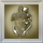 Chained Embrace Gold - Framed Wall Art