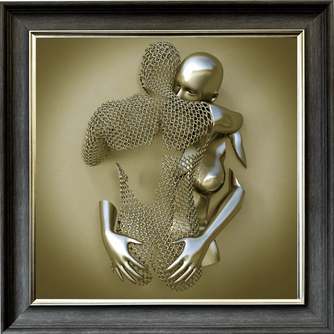 Untitled - 2025-08-15T142718.094 Chained Embrace Gold - Framed Wall Art