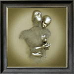 Chained Lovers Gold - Framed Wall Art