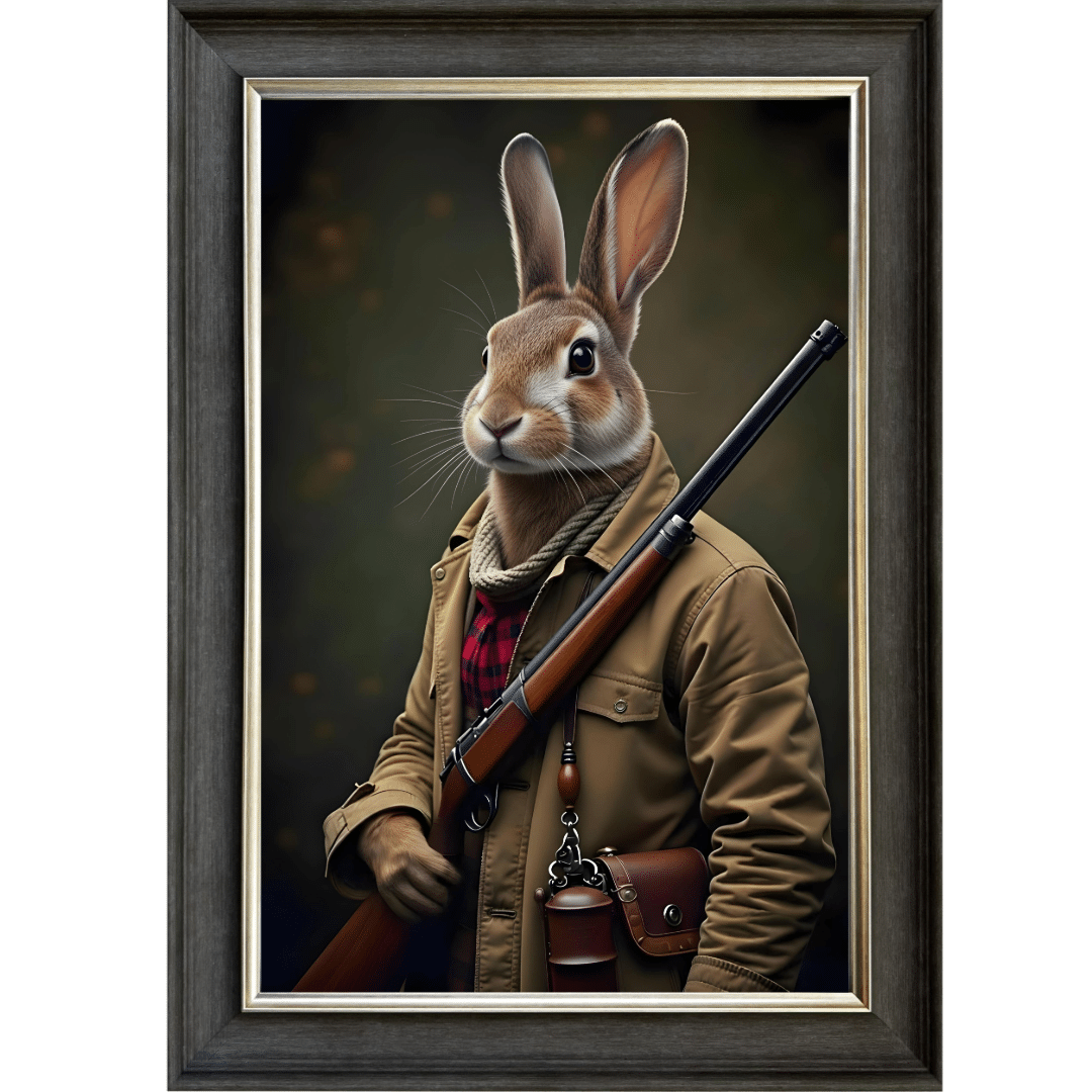 Untitled (31) Rabbit Revenge - Framed Animal Wall Art