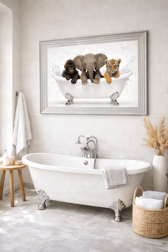 Zoo in the Bath - Framed Picture