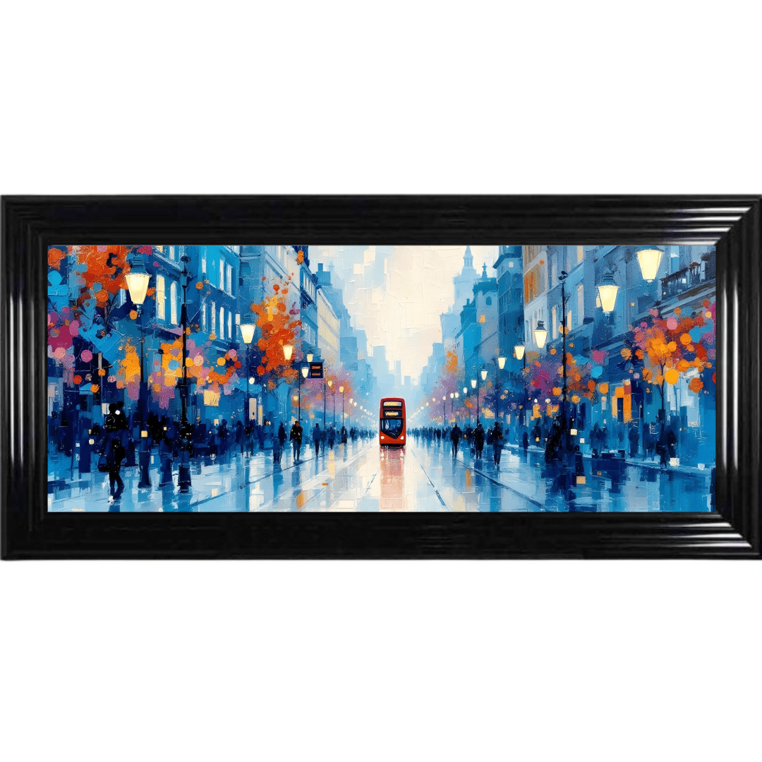 Untitled (75) The City Rhythm - Framed Abstract Wall Art
