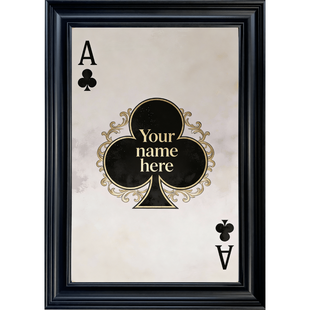 Untitled (71) Ace of Clubs - Personalised Framed Playing Card Wall Art