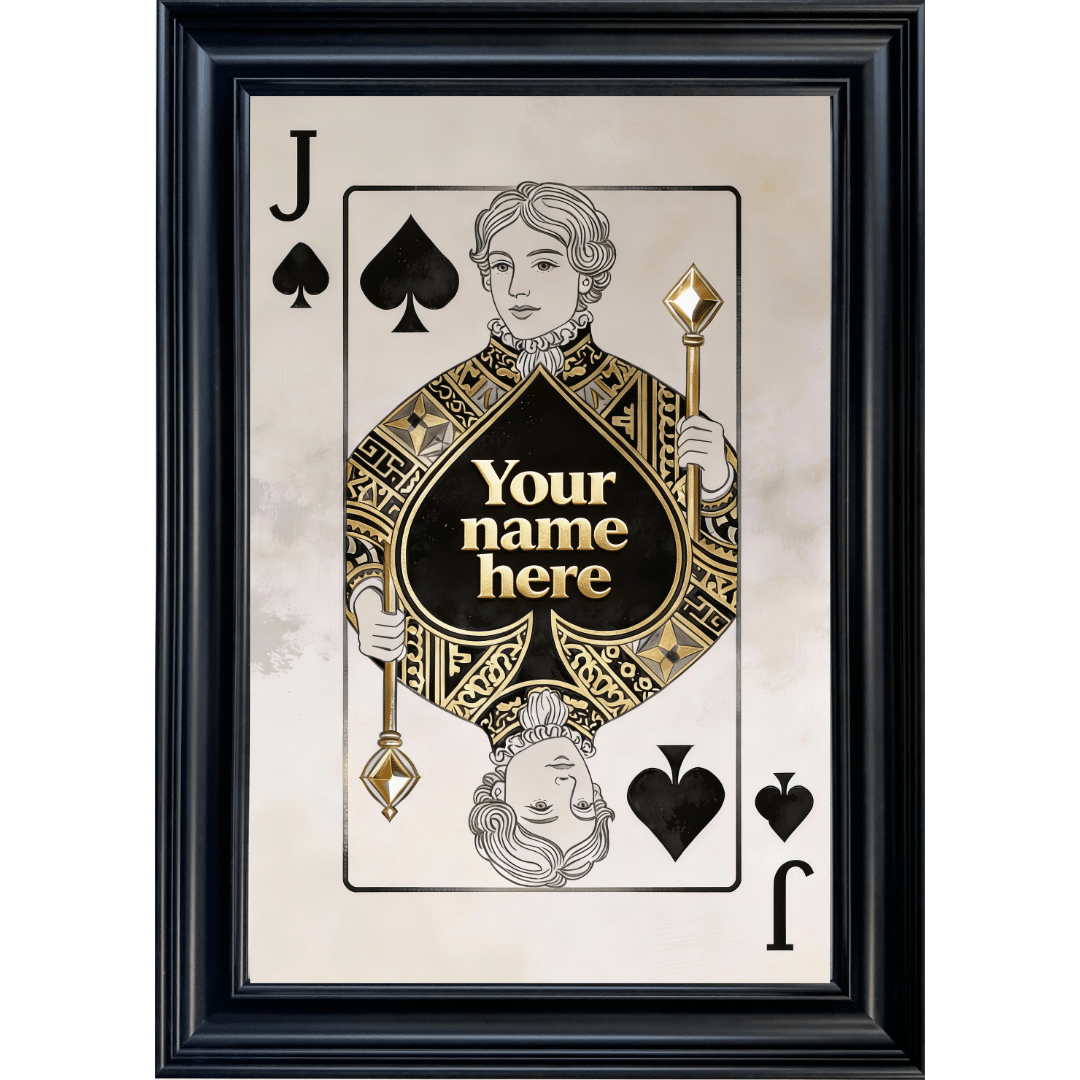 Untitled (76) Jack of Spades - Personalised Framed Playing Card Wall Art
