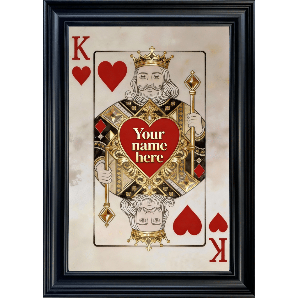 King of Hearts - Personalised Framed Playing Card Wall Art