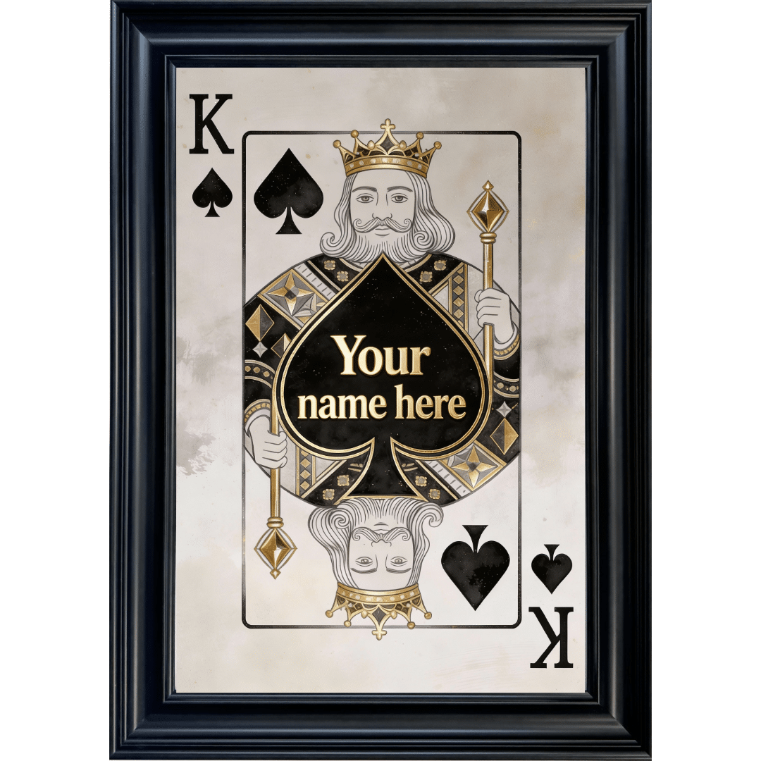 Untitled (83) King of Spades - Personalised Framed Playing Card Wall Art