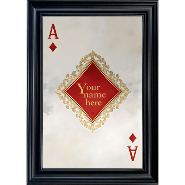 Ace of Diamonds - Personalised Framed Playing Card Wall Art