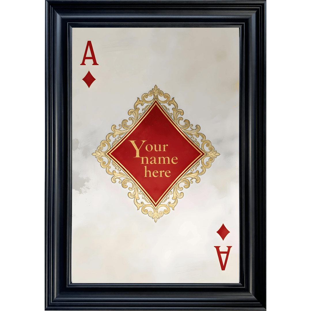 Untitled (87) Ace of Diamonds - Personalised Framed Playing Card Wall Art