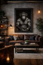 Stag Framed Wall Art – Tattooed Mafia Deer Statement Animal Wall Decor - Image 4