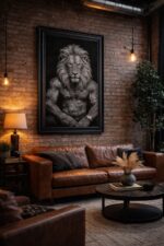 Stag Framed Wall Art – Tattooed Mafia Deer Statement Animal Wall Decor - Image 6